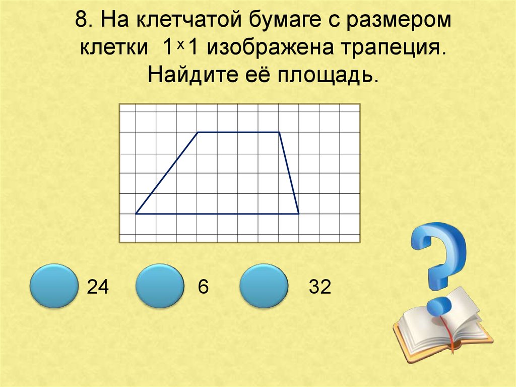 На клетчатой бумаге 1х1 изображена трапеция. Геометрия на клетчатой бумаге. Ср площади на клетчатой бумаге. Трапеция. Найдите её площадь.. Найдите её площадь на клетчатой.