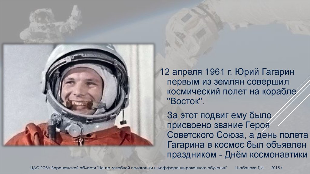 Первый космический полет человека длился. 1961 Полет Гагарина. 1961 Гагарин в космос.