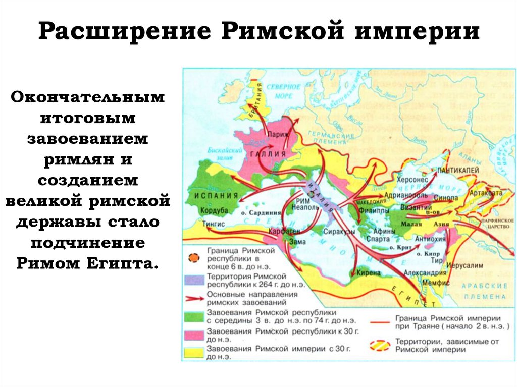 Схема римских завоеваний