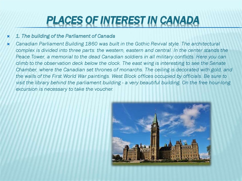 Places of Interest in Canada