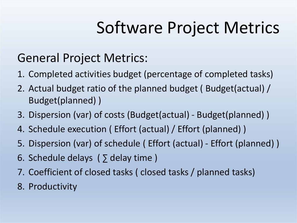 Software Project Metrics