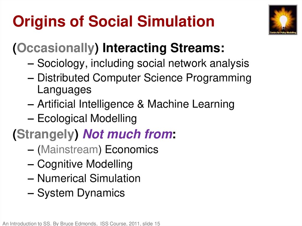 Social Simulation an introduction online presentation