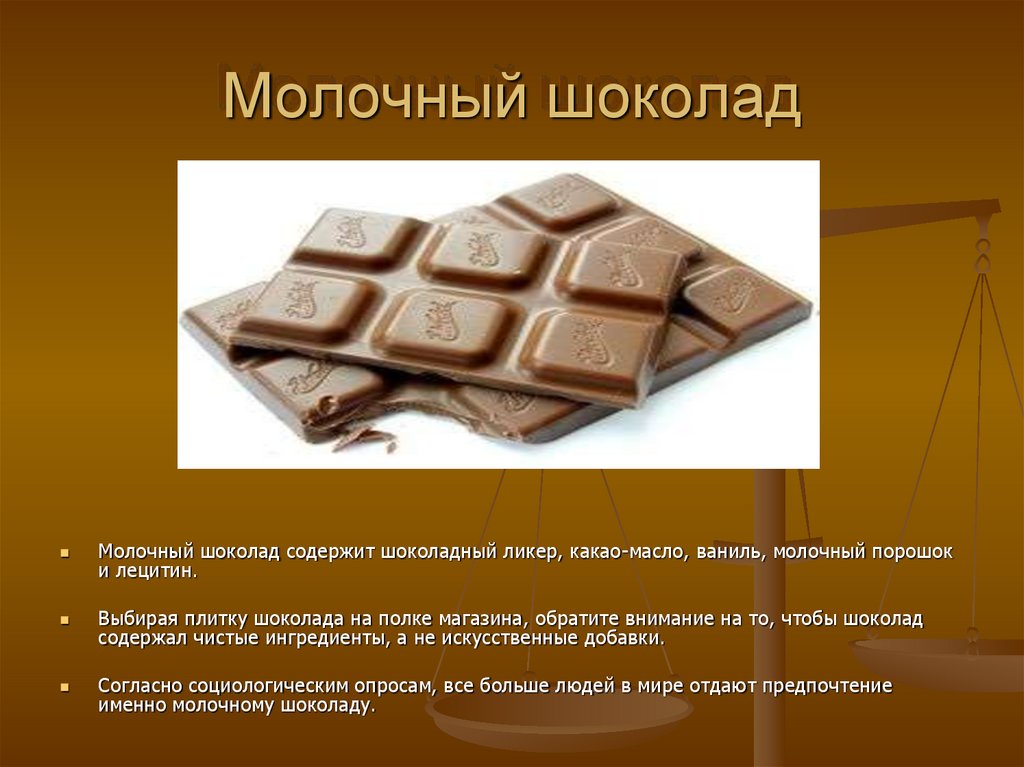 Шоколад молочный углеводов. Шоколад для презентации. Молочный шоколад. Презентация про шоколад для детей.