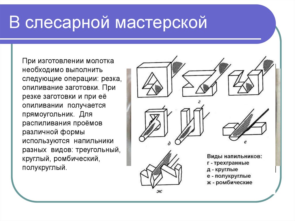 В слесарной мастерской