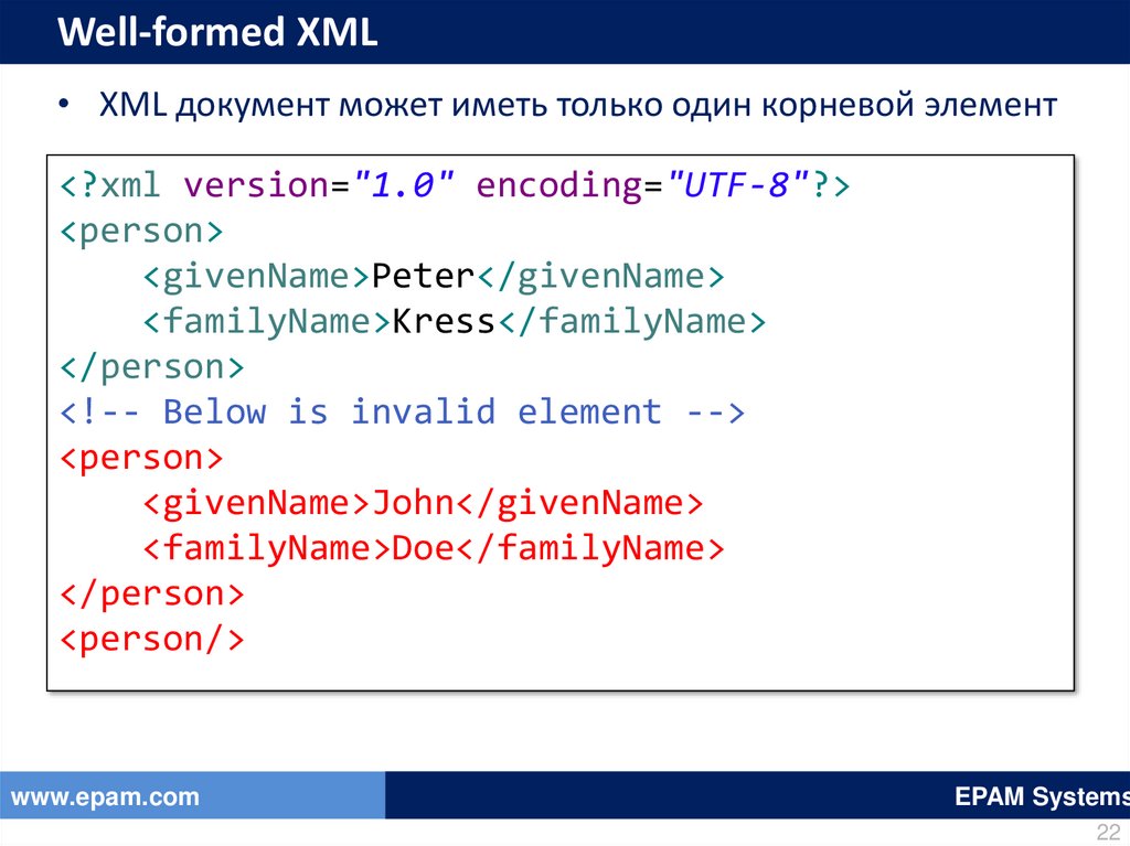 Well-formed XML