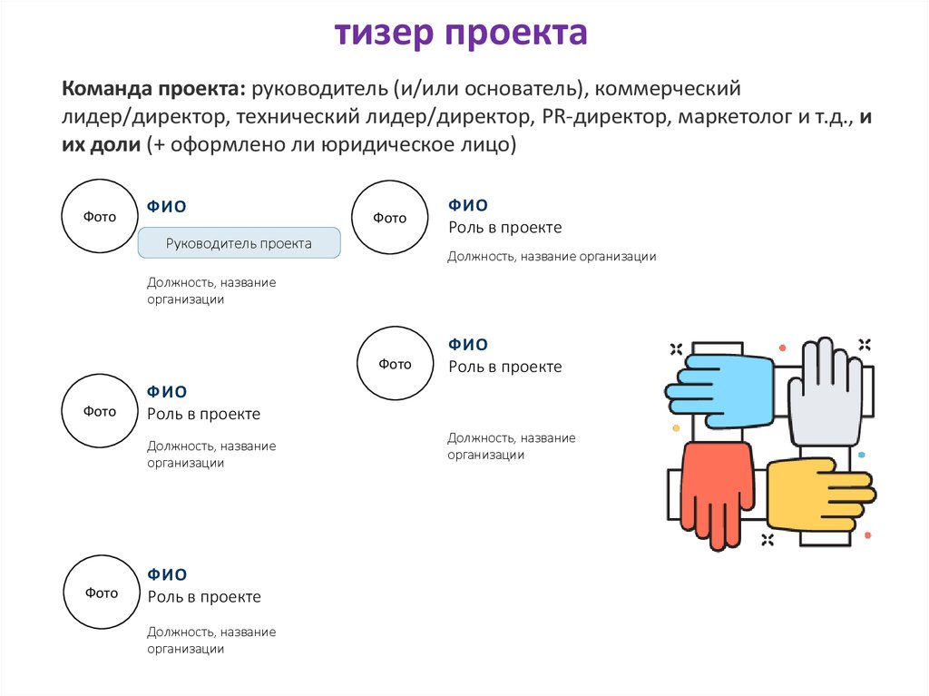 Как составить тизер проекта