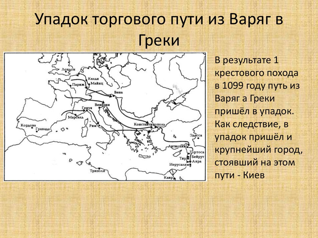 Почему путь. Упадок торгового пути из Варяг в греки. Упадок пути из Варяг в греки. Причины упадка пути из Варяг в греки. Днепровский торговый путь.