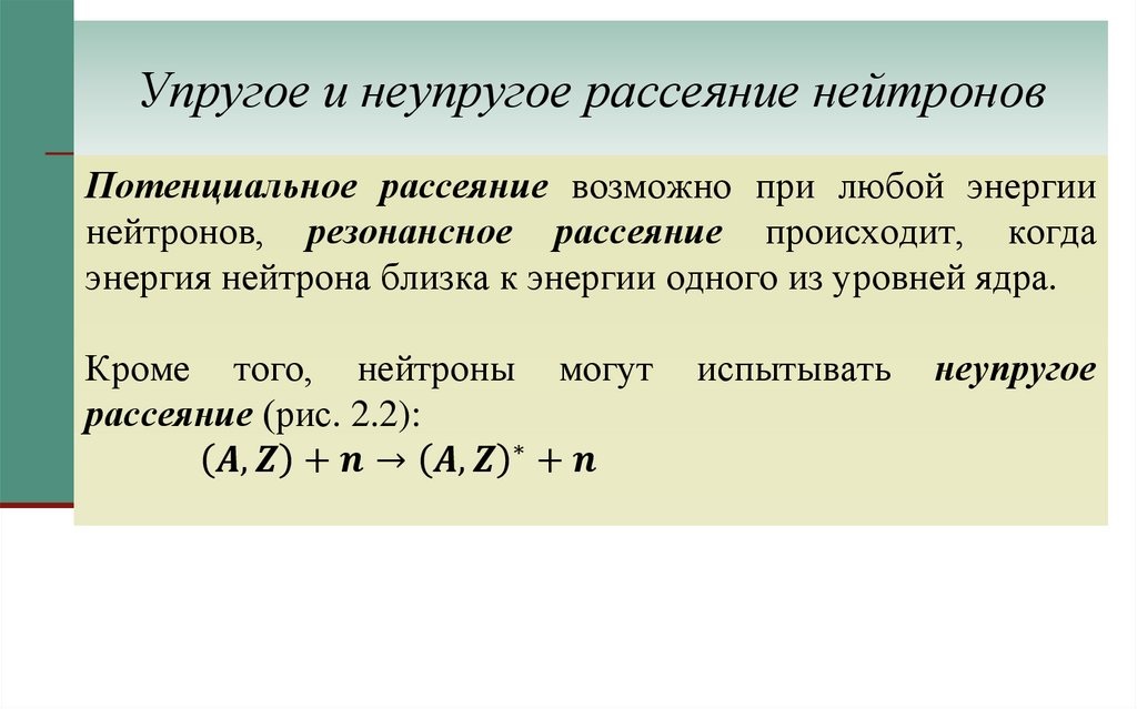 Упругое и неупругое рассеяние нейтронов