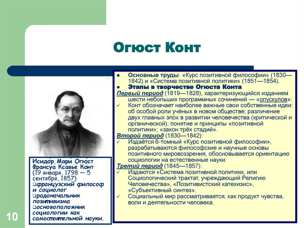 Позитивная философия конта. Огюст конт основные труды в социологии. Огюст конт основные философские труды. Огюст конт основы учения. Основные труды в философии о конта.