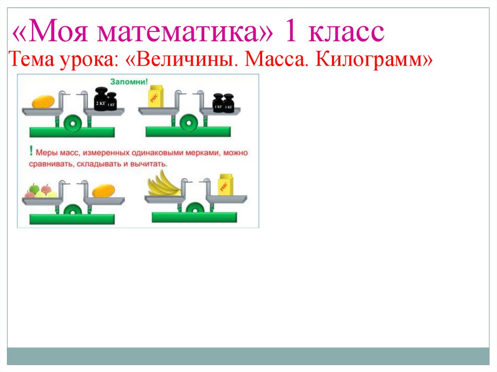 Урок математики 1 класс килограмм школа россии