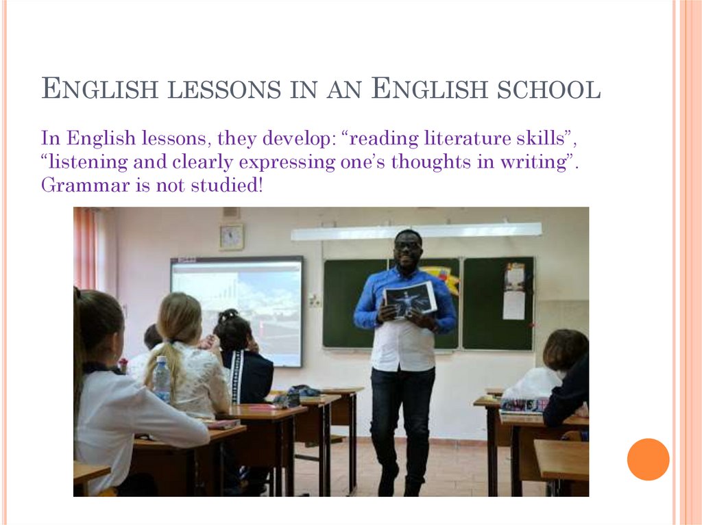English lessons in an English school