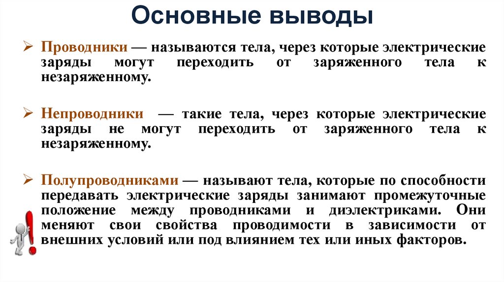 Проводники и непроводники электричества