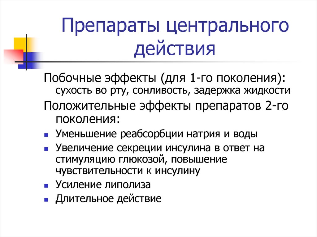 Препараты центрального действия список препаратов