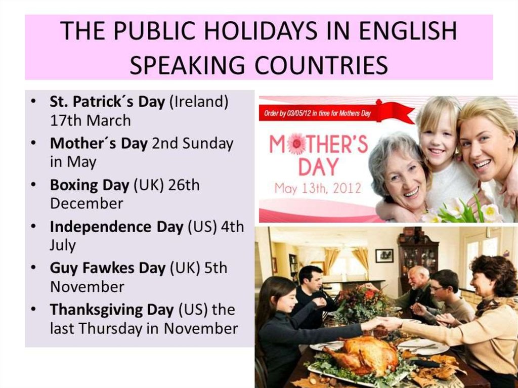 English holiday. Public Holidays. Holidays in English speaking Countries. Bank Holidays презентация. Праздники на английском языке.