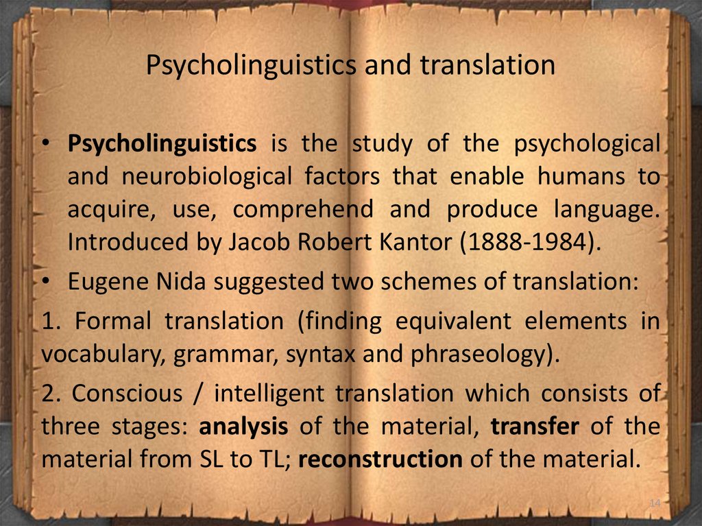 Psycholinguistics and translation