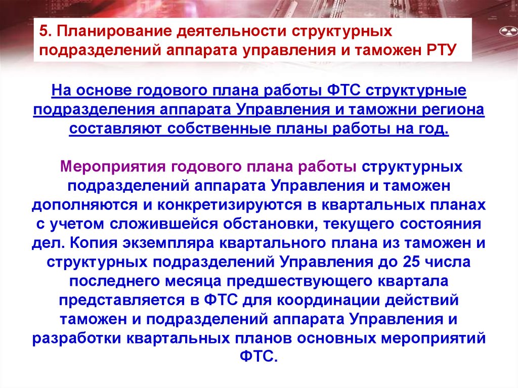 Ежегодные мероприятия. Планирование работы аппараты управления. Роль планирования в работе структурного подразделения. Планирование в таможенном деле. Управленческое решение в таможенных органах.