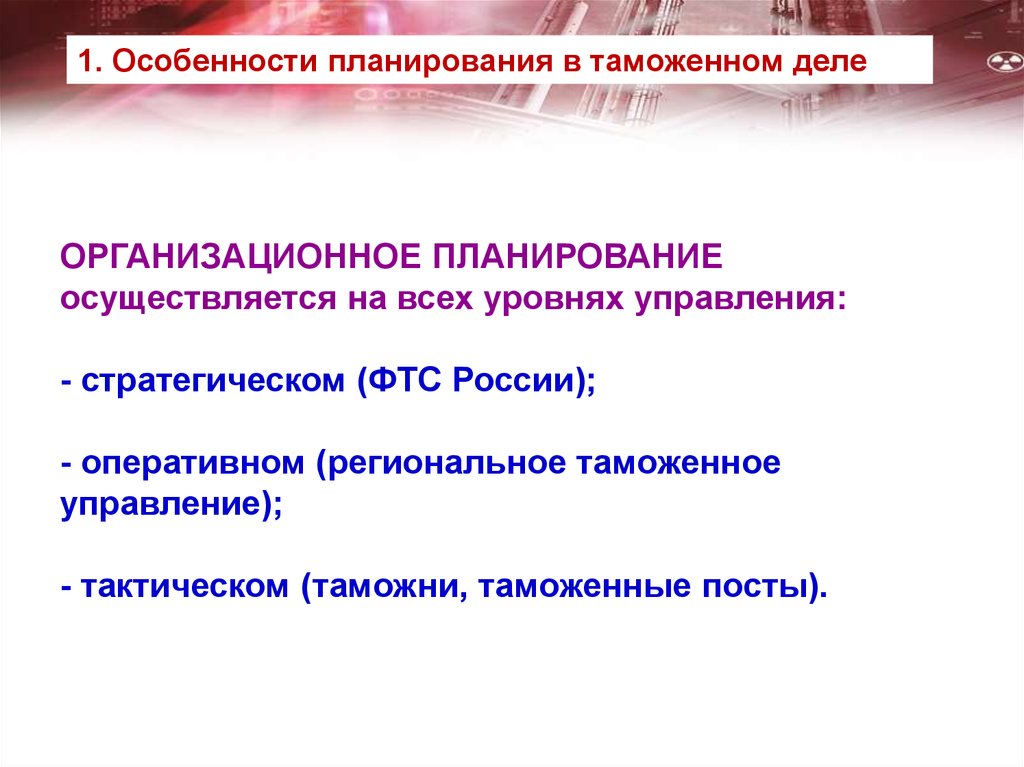 Планирование в системе управления таможенными органами типы формы и виды планов в таможенных органах