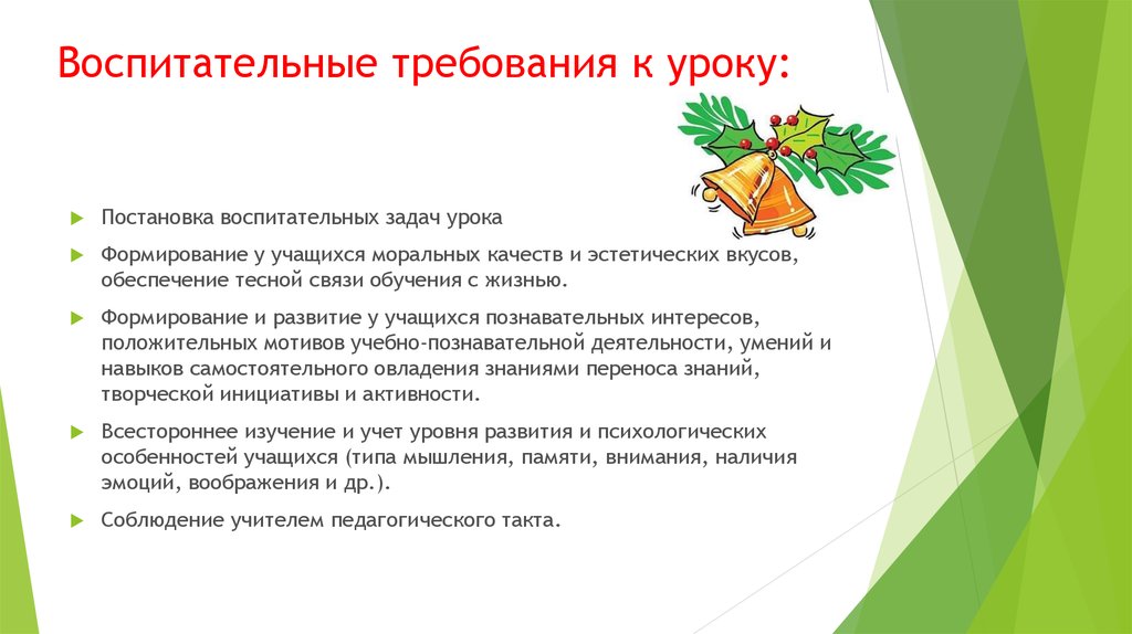 Воспитательные требования. Воспитательные требования к уроку. Воспитательные задачи урока. Постановка задач урока.