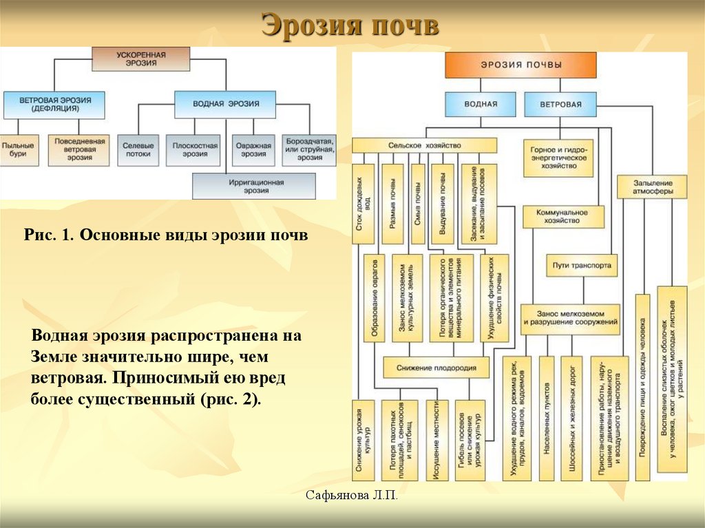 Схема эрозии почвы