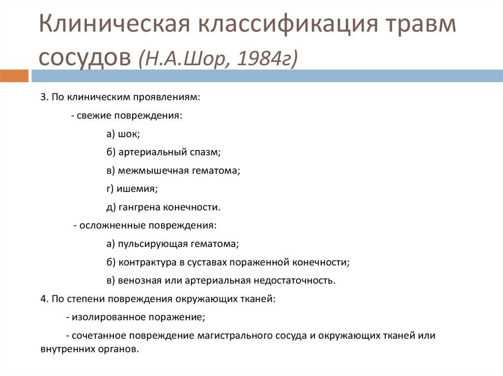 Классификация травм по локализации