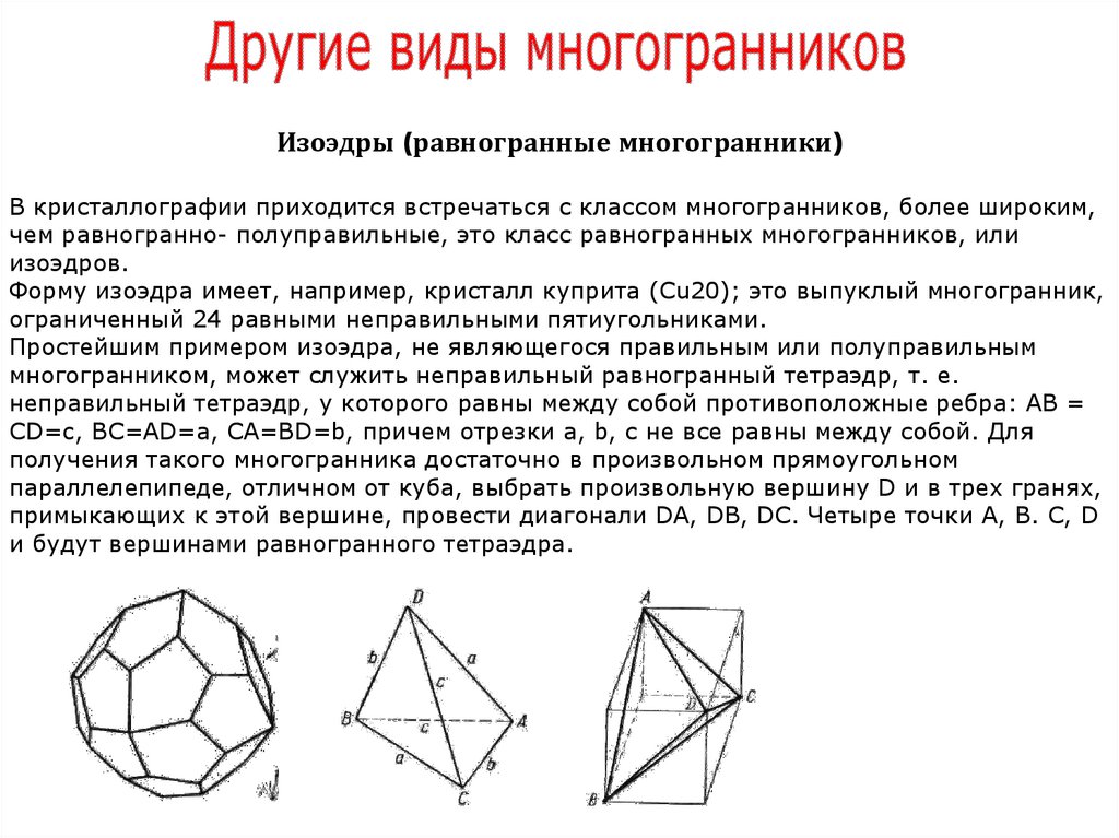 Контрольная многогранники