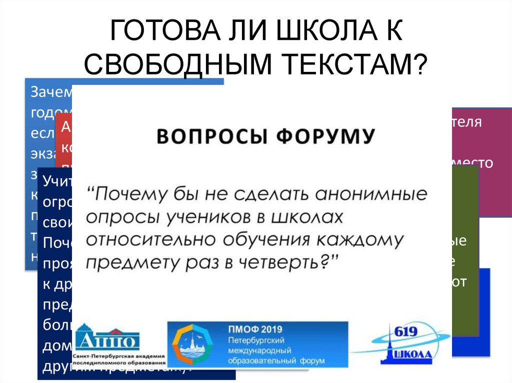 ГОТОВА ЛИ ШКОЛА К СВОБОДНЫМ ТЕКСТАМ?