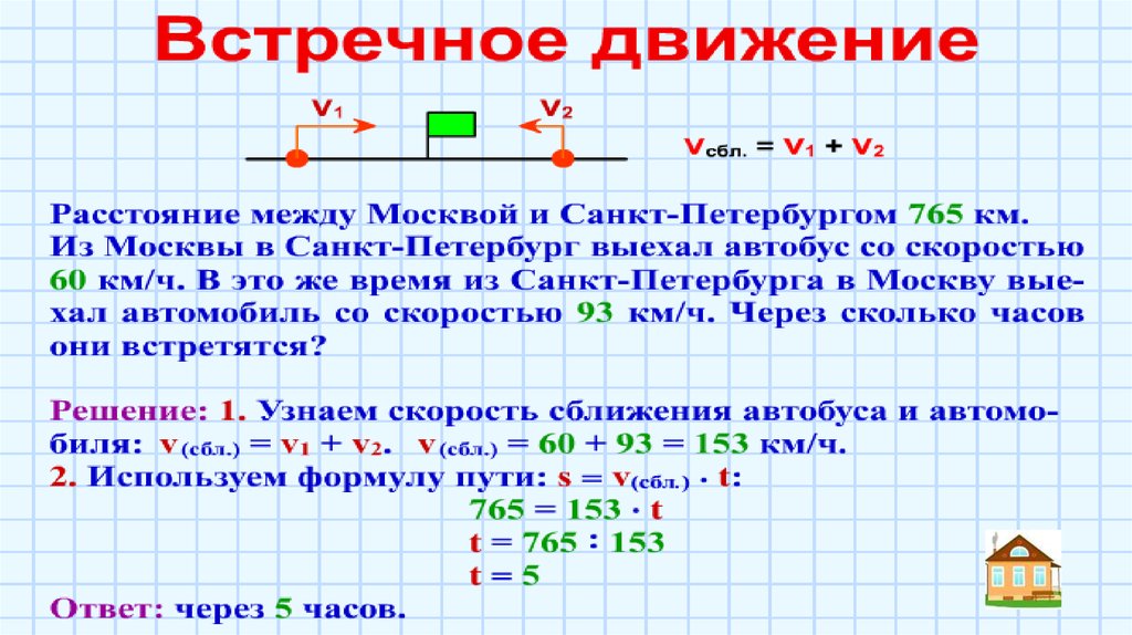 Задачи на встречное движение. Встречное движение книги.