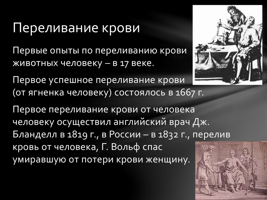 Учение о переливании крови история медицины презентация