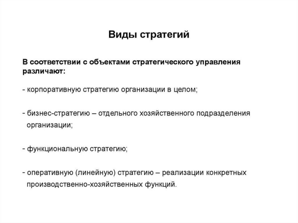 Виды стратегического управления презентация