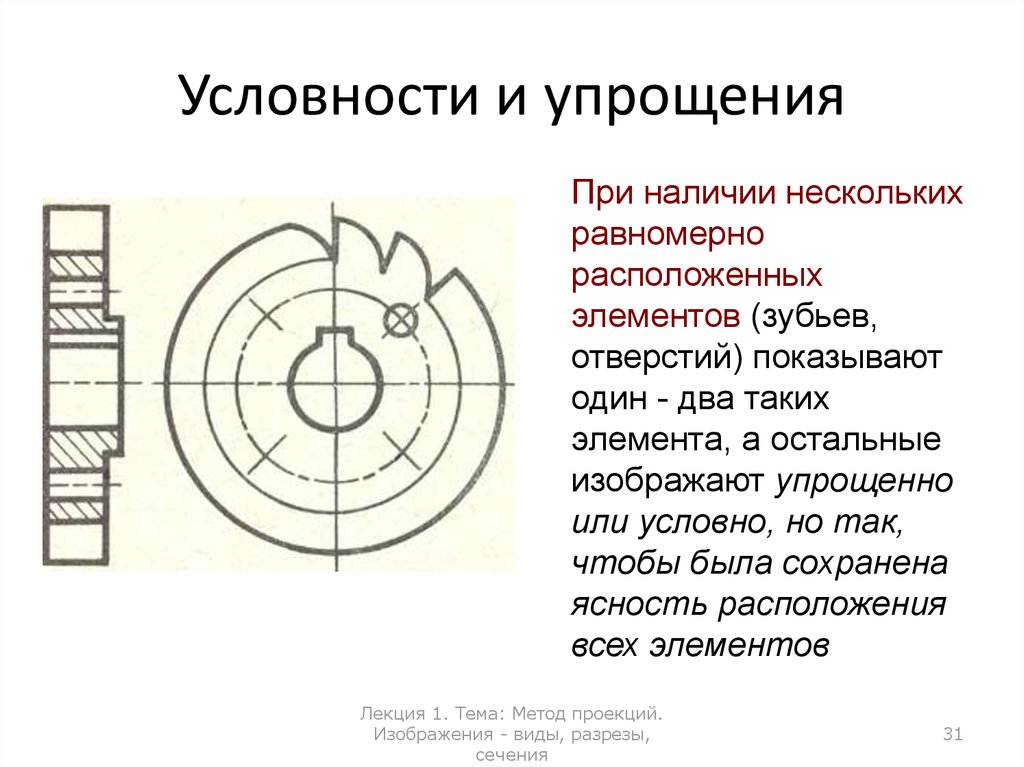 Условности и упрощения допускаемые на сборочных чертежах