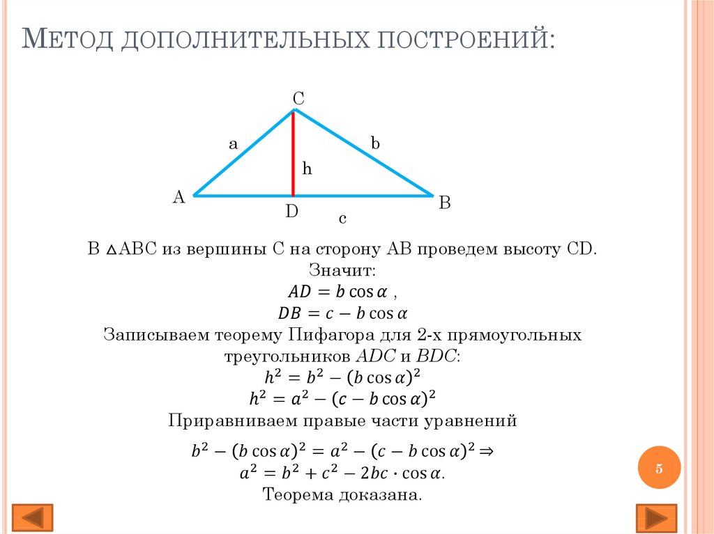 Метод дополнительных построений: