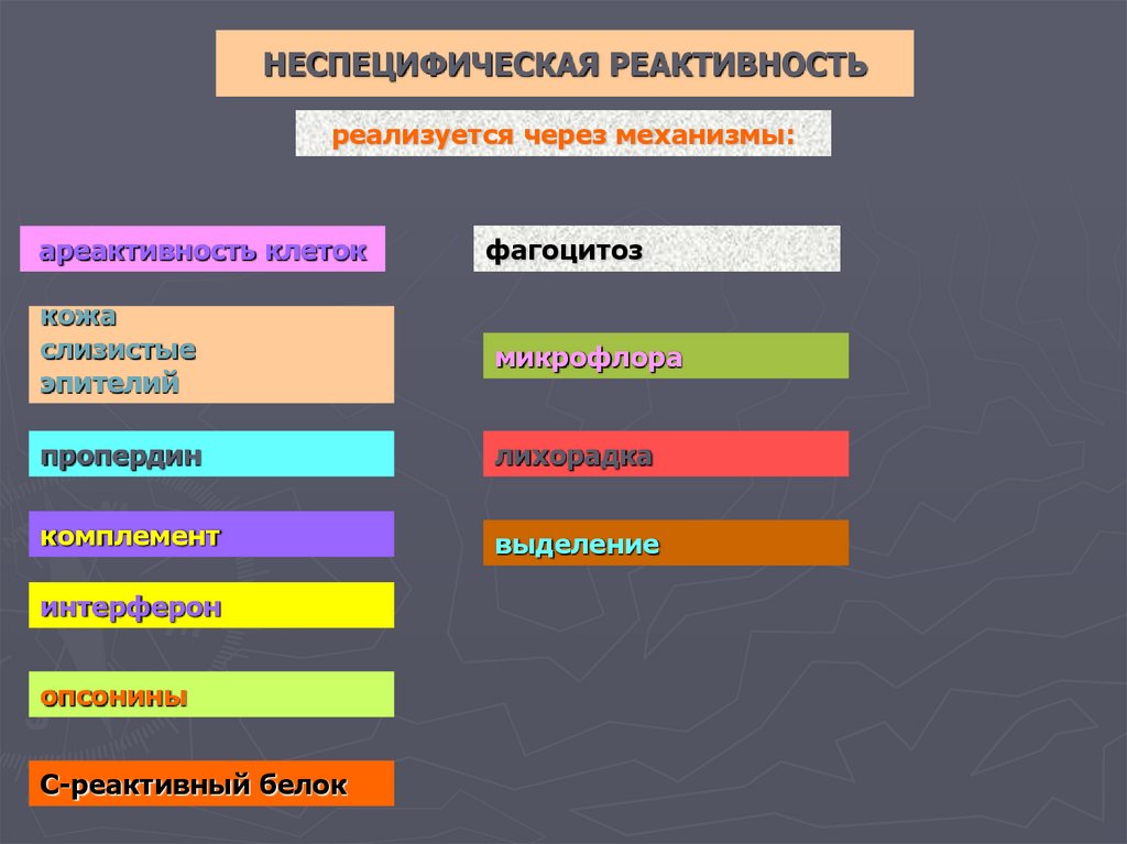 Реактивность. Неспецифическая реактивность. Специфическая и неспецифическая реактивность организма. Неспецифические механизмы реактивности. Патологическая неспецифическая реактивность.