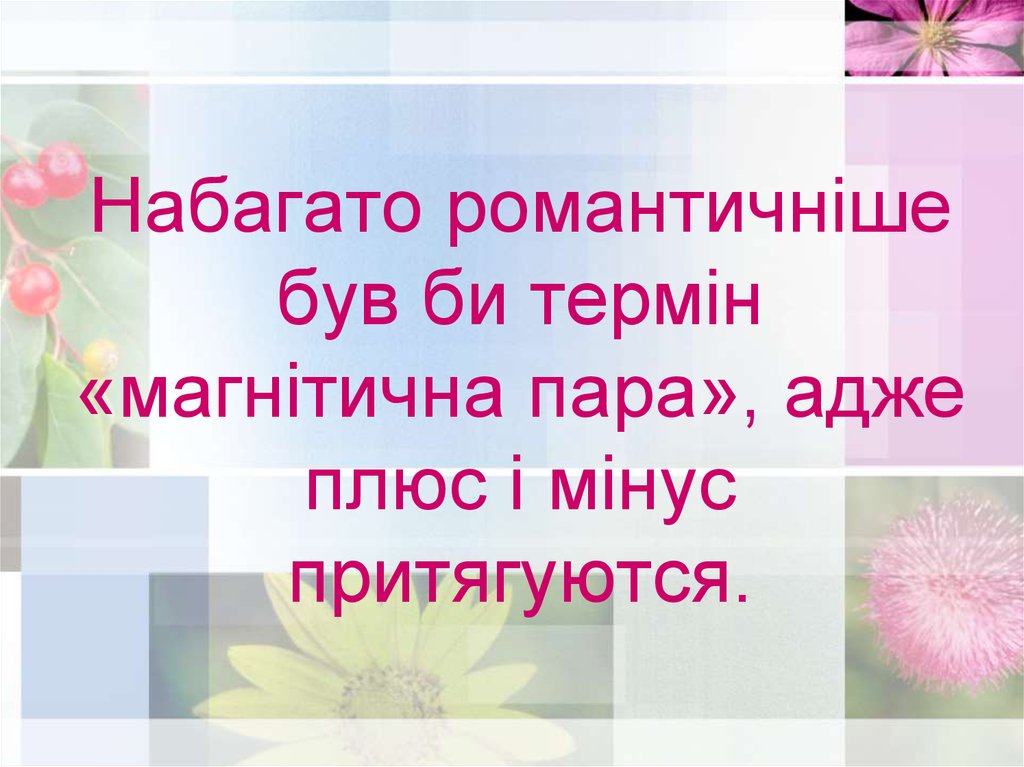 Набагато романтичніше був би термін «магнітична пара», адже плюс і мінус притягуются.