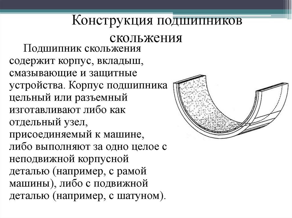 На рисунке изображены вкладыши подшипника скольжения их характеристики называются