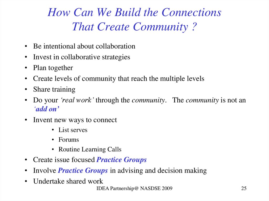 How Can We Build the Connections That Create Community ?