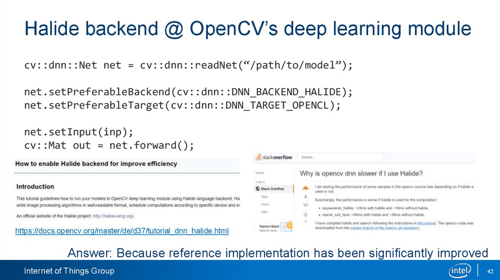 Halide backend @ OpenCV’s deep learning module