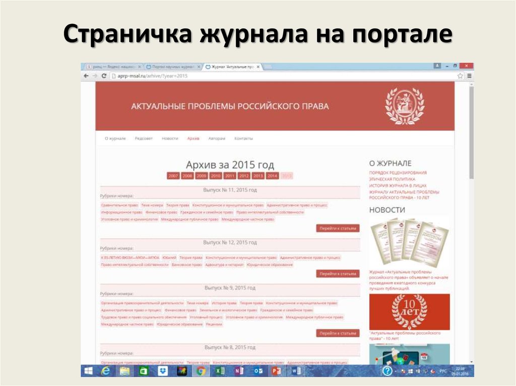 Журнал актуальные проблемы