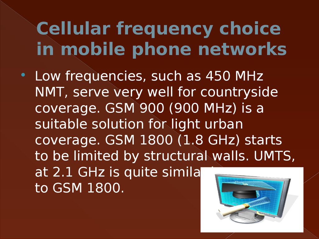 Cellular frequency choice in mobile phone networks