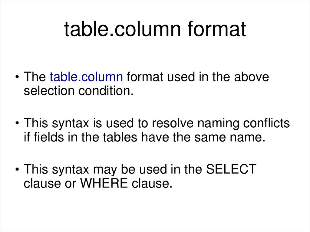 table.column format