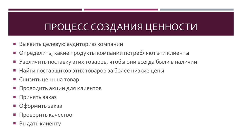 Процесс создания ценности. Процессы создающие ценности. Процессы не создающие ценность. Создать ценность.