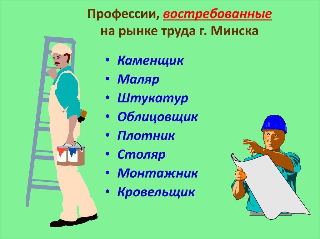 Профессии, востребованные на рынке труда г. Минска