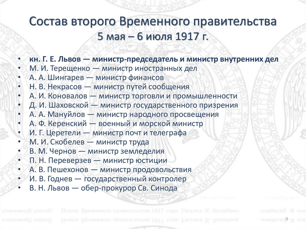 Проект конституции временного правительства