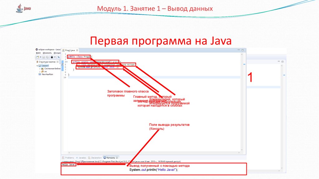 Первая программа на Java