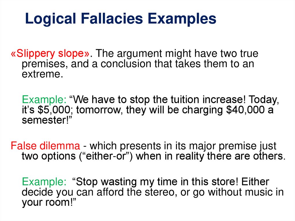 Logical Fallacies Examples