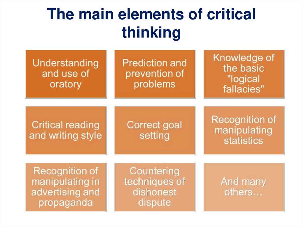 what are the 3 main elements of critical thinking