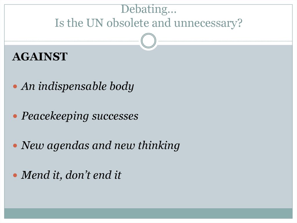 Debating… Is the UN obsolete and unnecessary?
