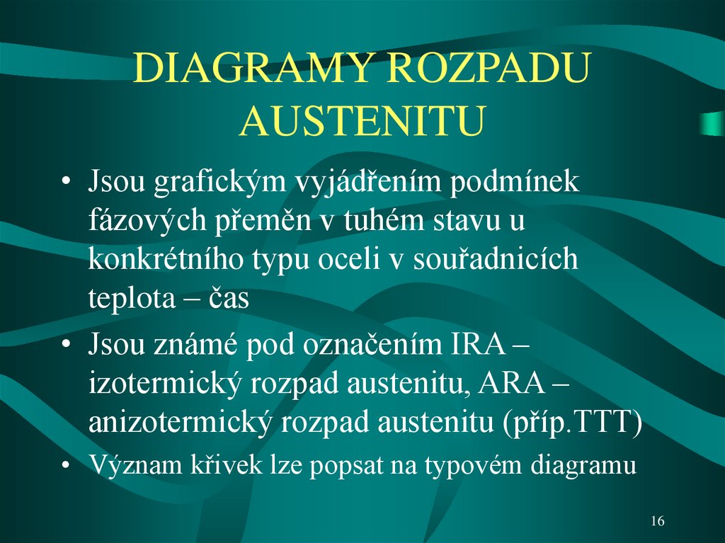 DIAGRAMY ROZPADU AUSTENITU