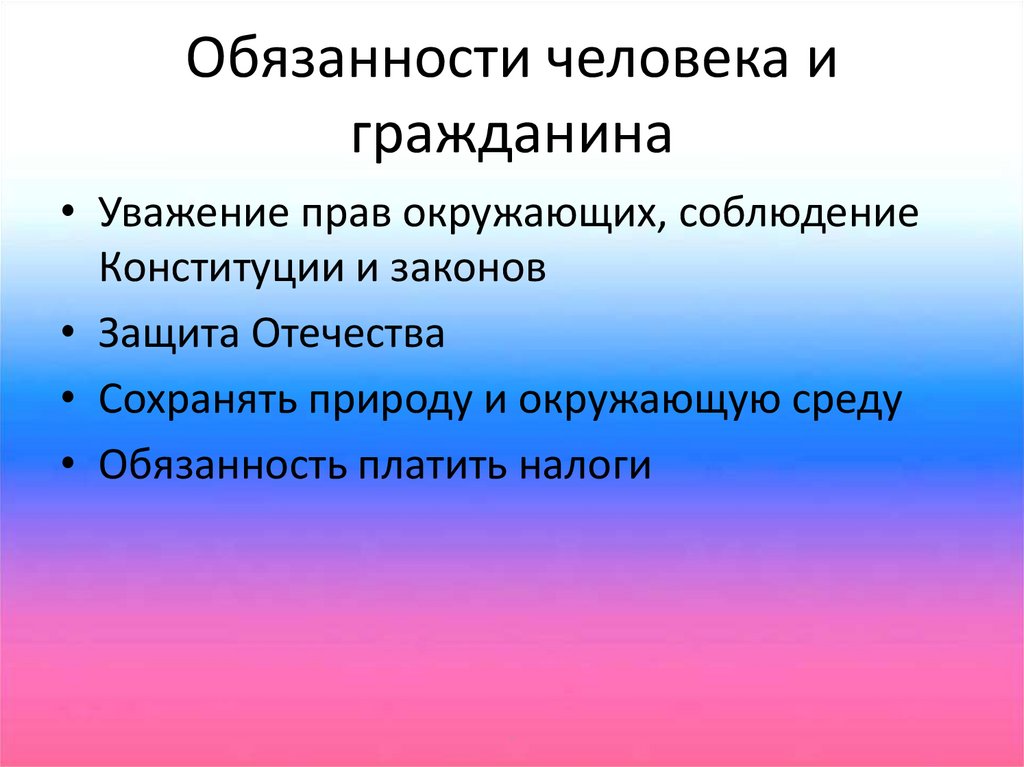 Основной закон россии и права человека 4 класс тест презентация