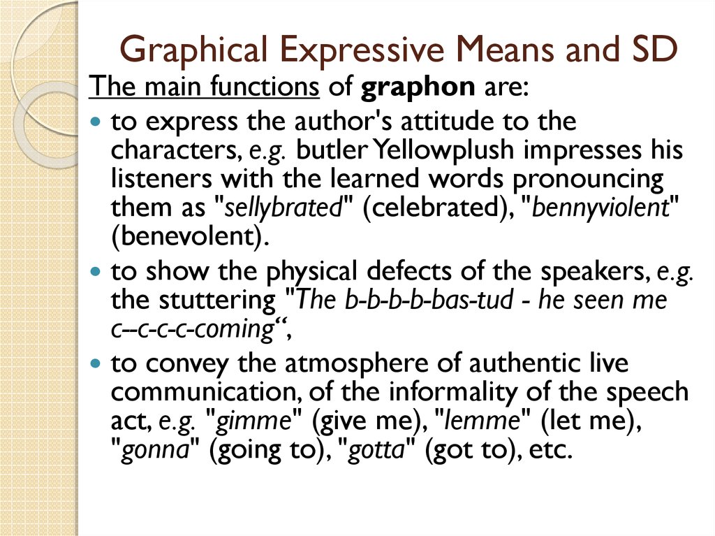 Graphical Expressive Means and SD