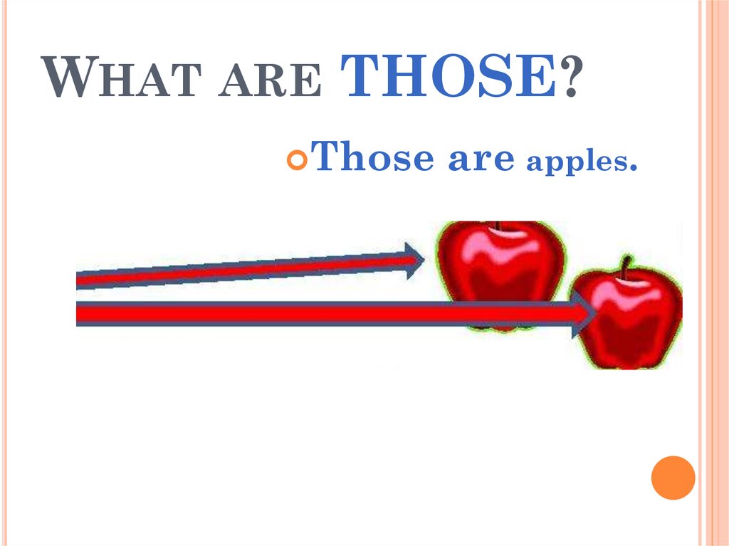 The apples are green или is. What are those. Where are the Apples ? They are on.